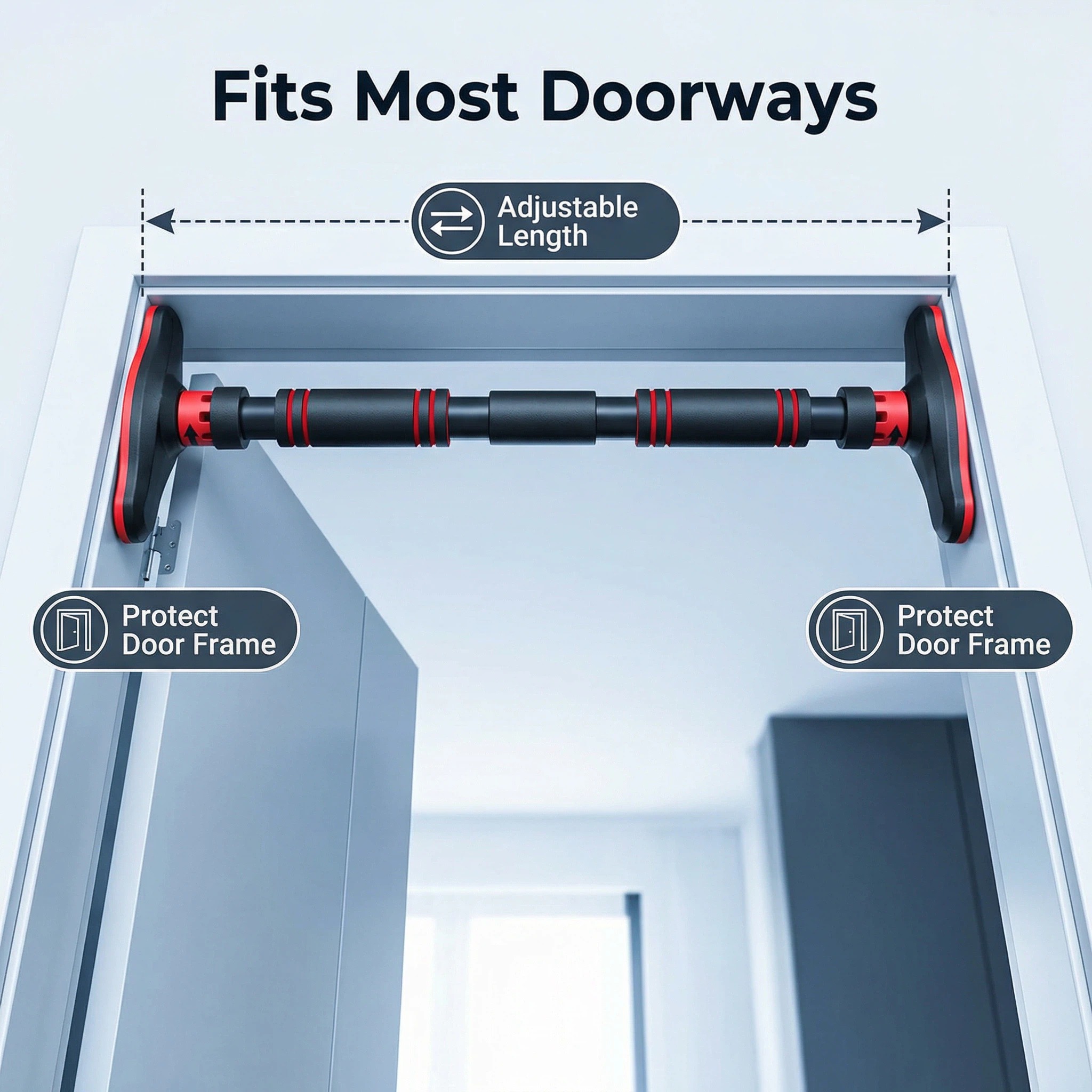 Door Pull Up Bar No Screw - Çok Fonksiyonlu Kapı Çubuğu, Fitness İçin