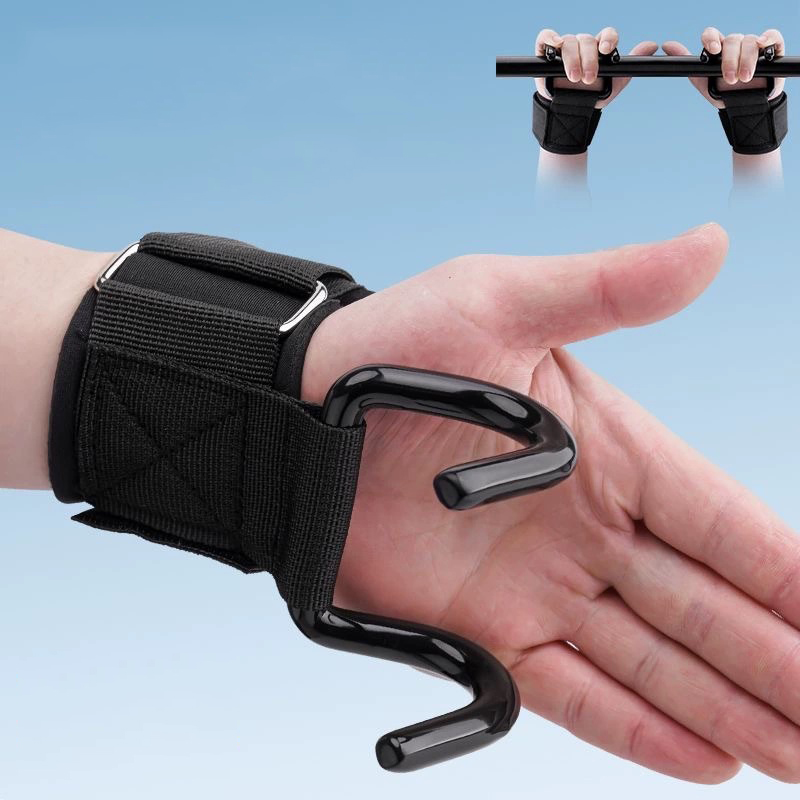 Wrist Wraps Weightlifting Support - 1 Çift Ağırlık Kaldırma Kancası Tutucu