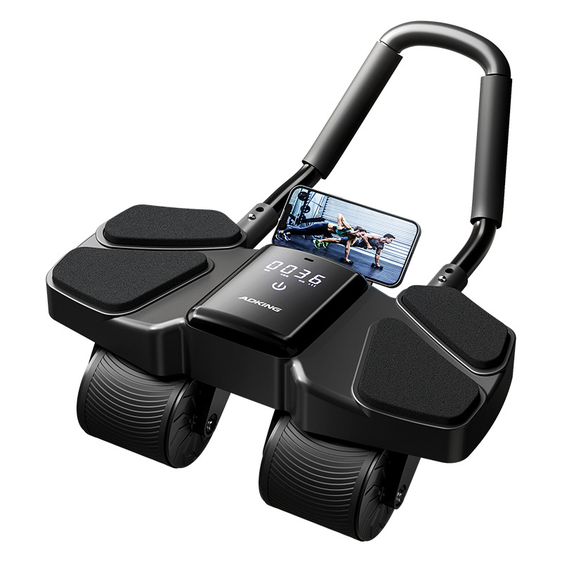 Ab Roller Wheel With Elbow Support - Otomatik geri tepme dört tekerlekli Ab