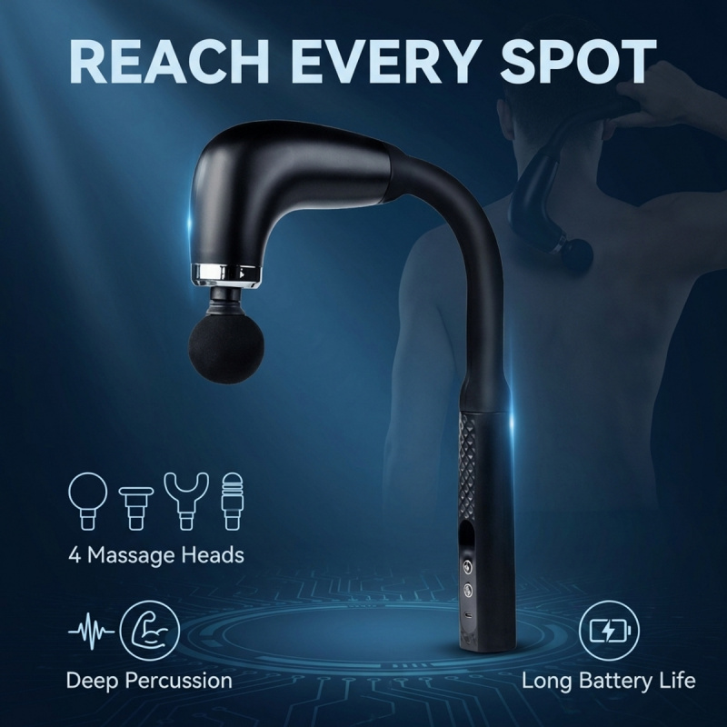 Electric Massage Gun Deep Tissue - 4 Başlıklı Elektrikli Kas Masaj Aleti,