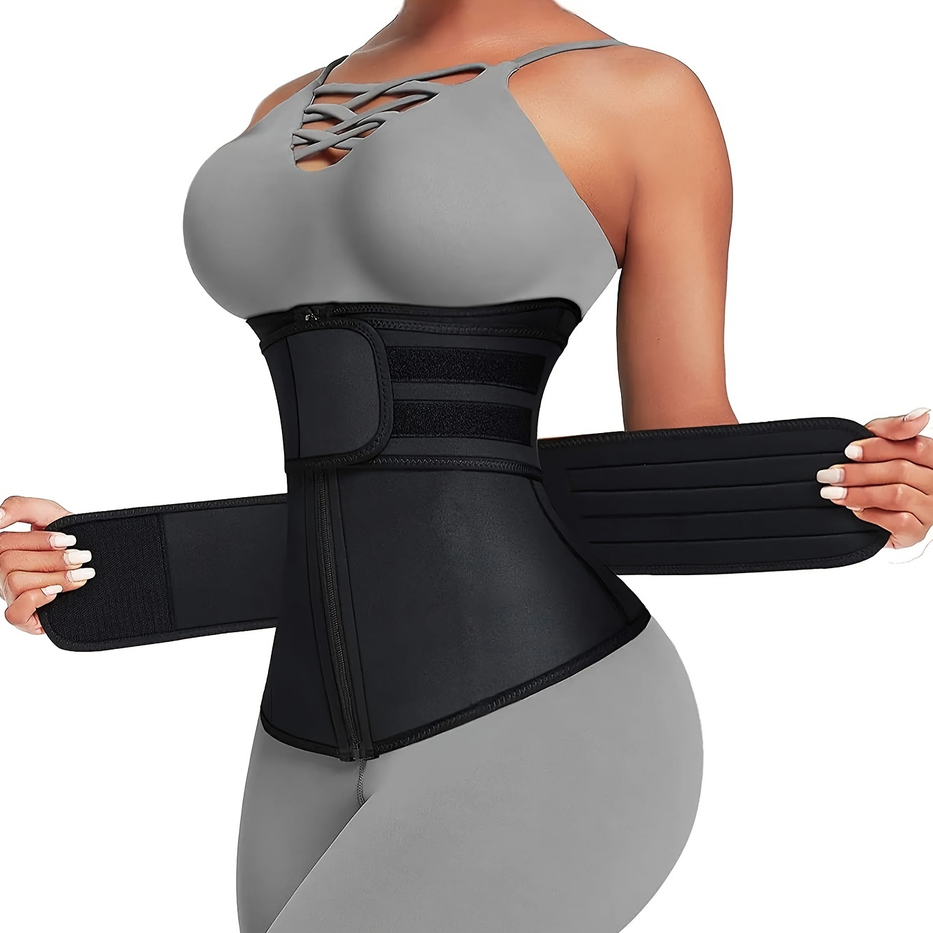 Sweat Waist Trainer Belt Neoprene - Kadın Bel İnceltici Korse Çift Askılı