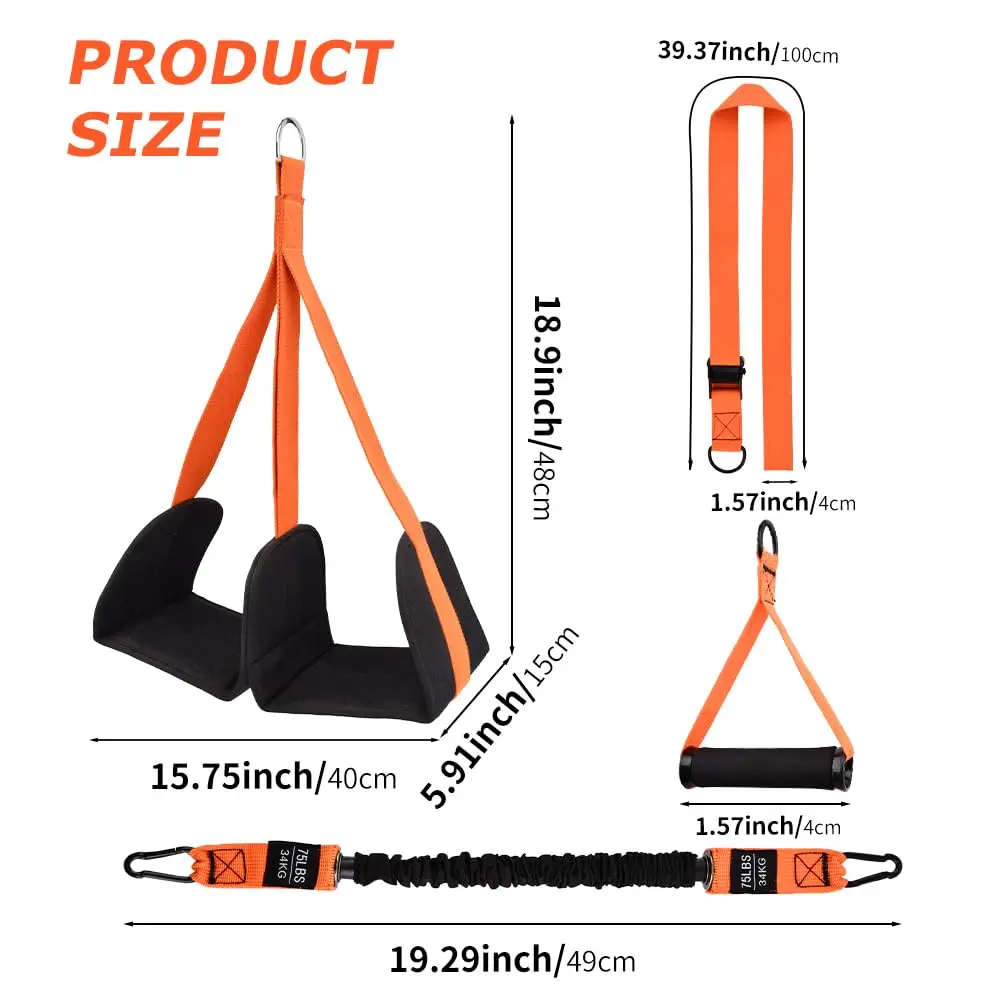 Resistance Bands Set With Handles - Çekme Harekeleri için Yardımcı Bant Seti,