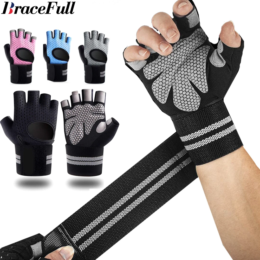 Wrist Wraps Weightlifting Support - 1 çift yarım parmak spor salonu