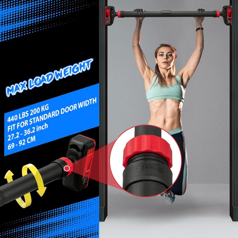 Door Pull Up Bar No Screw - Ayarlanabilir Kapı Çubuğu - 440LBS Ağırlık