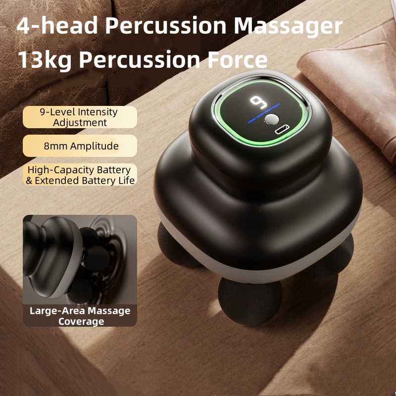 Electric Massage Gun Deep Tissue - 4 kafalı el fasya tabancası profesyonel