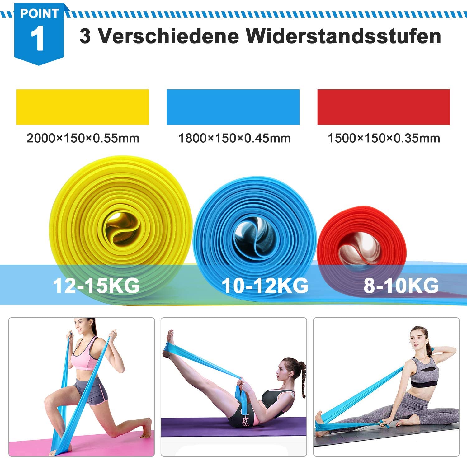Elastik Fitness Bantları 3 Ade - Pilates Bar Kit With Resistance Bands incelemesi ve fiyatı