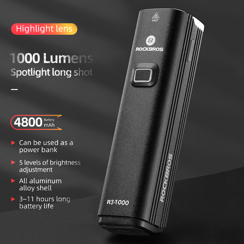 ROCKBROS Bisiklet Işık Ön Bisi - Rechargeable Bicycle Headlight 1000 Lumen incelemesi ve fiyatı
