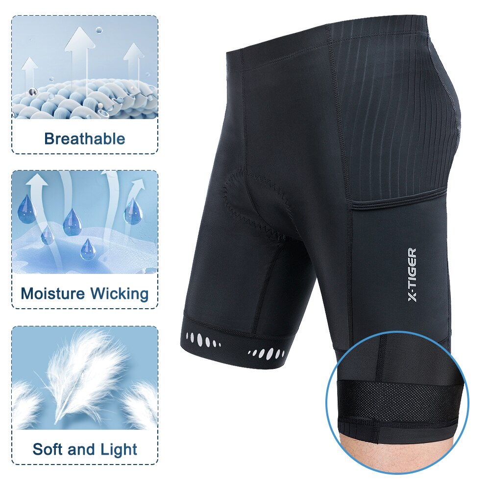 Arka cep ile X-TIGER erkekler  - Padded Cycling Shorts 5D Gel incelemesi ve fiyatı